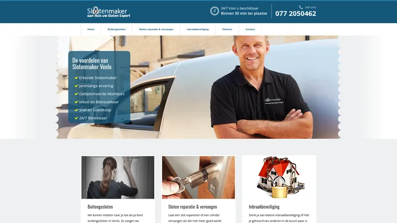 Website van Slotenmaker Venlo