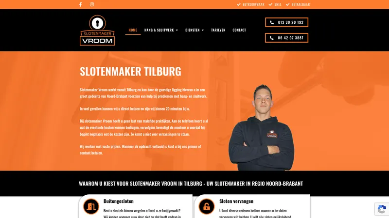 Website van Slotenmaker Vroom