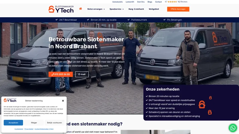 Website van Slotenmaker YTech