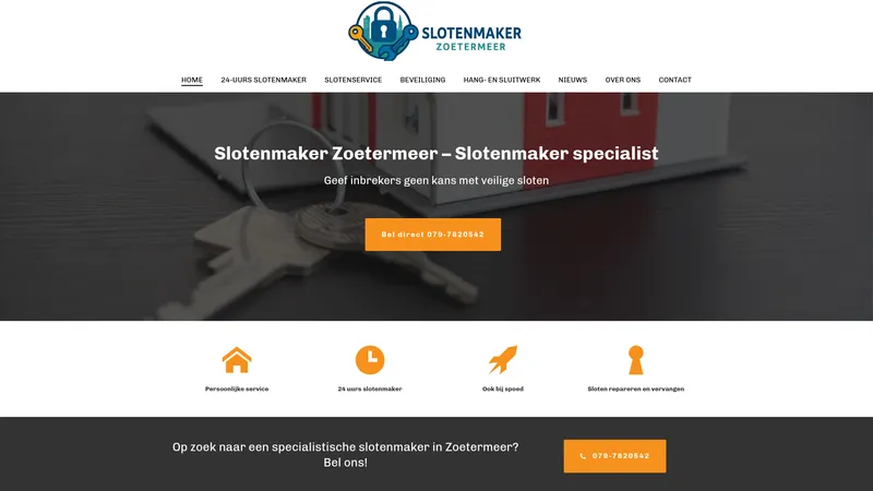 Website van Slotenmaker Zoetermeer
