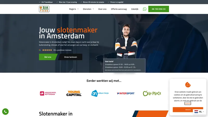 Website van Slotenmakersinamsterdam