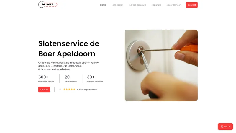 Website van Slotenservice de Boer