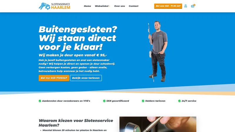 Website van Slotenservice Haarlem