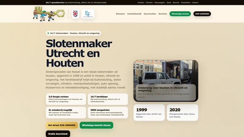 Website van Slotenspecialist van Kessel