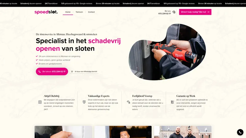 Website van Spoedslot | Slotenmaker Alkmaar, Heerhugowaard, Bergen e.o.