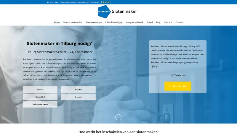 Website van Tilburg Slotenmakers