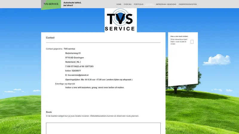 Website van TVS service