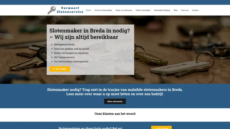 Website van Verwoert Slotenservice