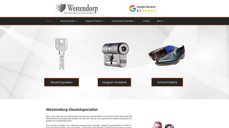 Website van Westendorp Sleutel- en Slotenspecialist