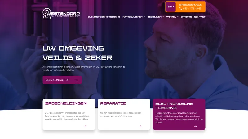 Website van Westendorp Slotenspecialist