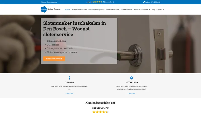 Website van Woonst Slotenservice